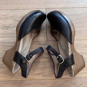 Dansko Dark Brown Leather Clog Mary Janes